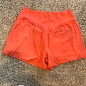 HALARA Orange Athletic Shorts High-Waisted Lightweight